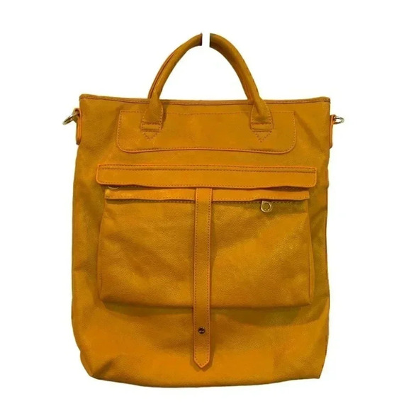 Co-Lab Yellow Vegan Leather Tote Bag - Picture 1 of 13